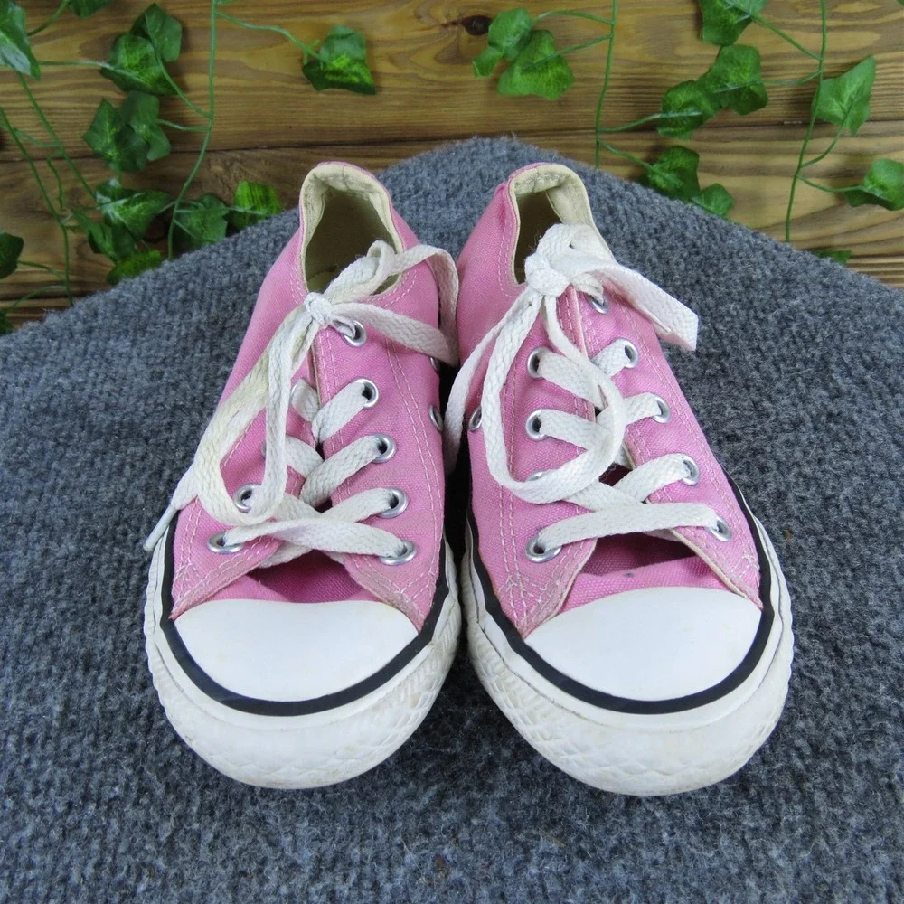 Converse Sneaker Low Top Girl Y 13 Medium‎ Athletic Pink Fabric Lace Up